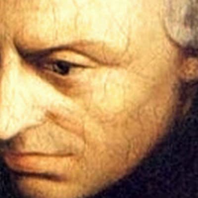 Målning av filosofen Kant, ansikte.