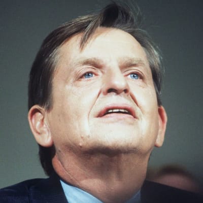 Olof Palme kuvattuna alaviistosta
