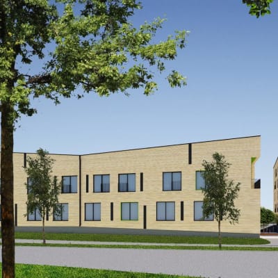 Ritning på ett servicehus i Björneborg