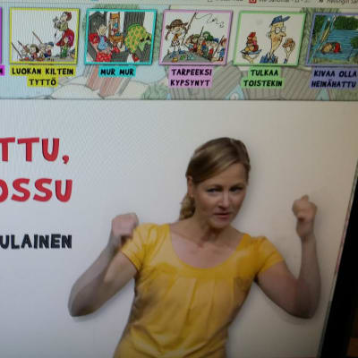 Heinähattu ja Vilttitossu viitottuna. Kuvakaappaus nettisivulta