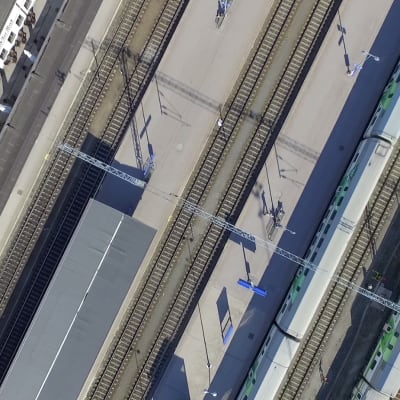 Ilmakuva Tampereen rautatieasemasta