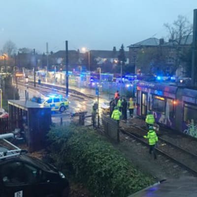 Olycksplatsen i Croydon, södra London.