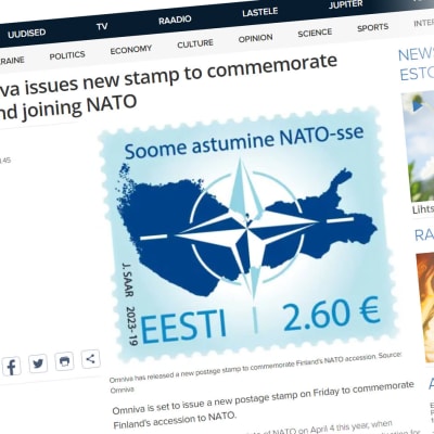 Kuvakaappauksessa postimerkki Viron yleisradioyhtiö ERR:n sivulla.