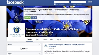 Facebooksida tillhörande Finlands ambassad i Katmandu.