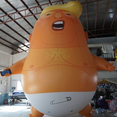 En sex meter hög Trump-ballong som ska sväva över London under presidentens besök i landet.