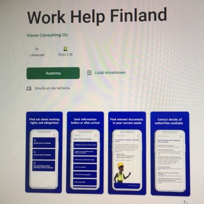 Work Help Finland -sovelluksen lataussivu.
