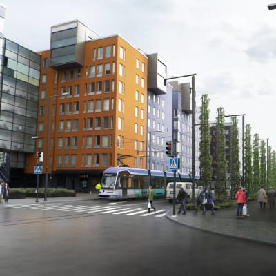 Vandaspårvagnen skulle enligt en skiss se ut så här i Dickursby.
