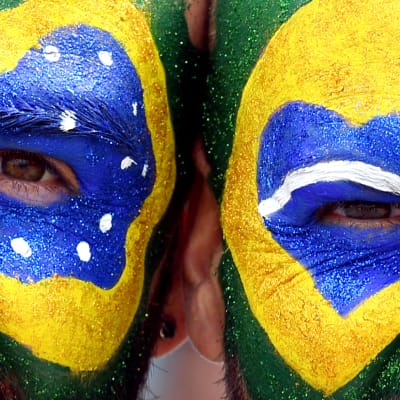 Brasilianska fans under OS i Rio.