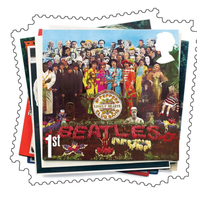 The Beatles postimerkkikollaasi.
