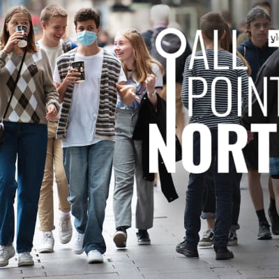 Cover photo of youths on city street, All Points North podcast