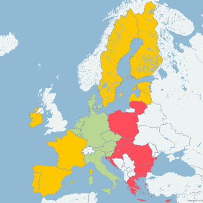 Karta över EU-länder.