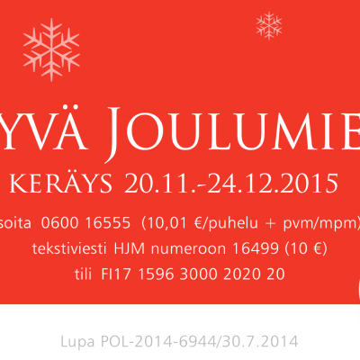 Hyvä joulumieli -keräys.