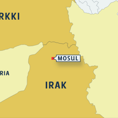 Kartta jossa turkki ja Irak
