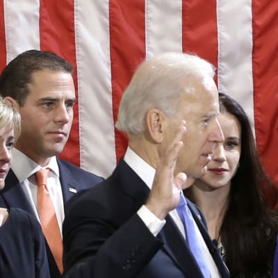 Hunter Biden (till vänster) på ett arkivfoto från januari 2013 då Joe Biden svors in som vice president. 