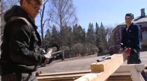Den nya balkdelen börjar ta form