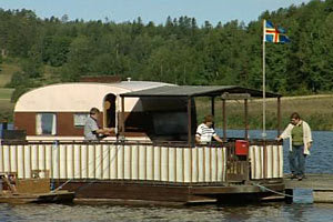 Husbåten på en tur