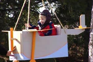 Ung pilot i flygplan