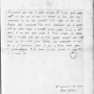 Outi Merisalon tutkima autografi eli Renée de Francen henkilökohtaisesti allekirjoittama kirje keisari Kaarle V:lle (1528-1534). Ranskalaisen protestanttien suojelijan, Renée de Francen kirje keisari Kaarle V:lle (1528-1534). Kuva: Outi Merisalo