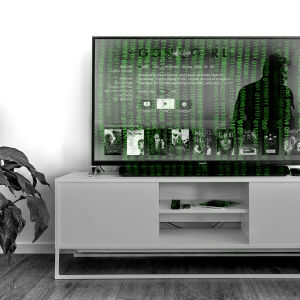 Televisio, jossa koodia.