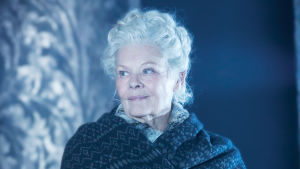 Judi Dench on upea viisaan ja juonikkaan Paulinan roolissa. Judi Dench Shakespearen Talvisen tarinan viisaana Paulinana.