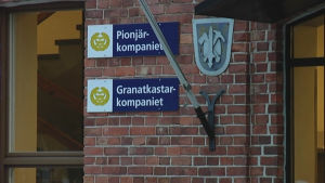 Beväringarna härjade i granatkastarkompaniets kasärn i Dragsvik. Ingången till grantkastar- och pionjärkompaniet vid Nylands Brigad.