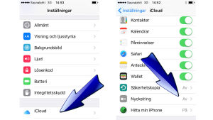Pilar som visar var du kan aktivera Apples iCloud-nyckelring för att hantera dina lösenord.