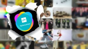 Yle Nyhetsskolan utmanar dig! Ett kollage med olika nyhetsbilder samt Yle Nyhetsskolans logo.