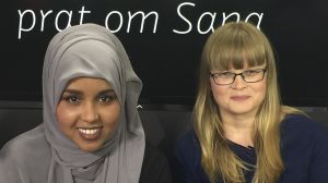 Tillsammans med Halimo Ahmed deltog Sofia Sjö nyligen i en diskussion om Sana. Halimo Ahmed och Sofia Sjö poserar efter Arena-diskussion om Sana.