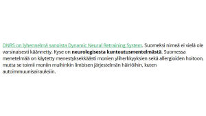 Suomalaisblogissa väitetään, että menetelmä auttaa jopa autoimmuunisairauksiin. kuvakaappaus blogista