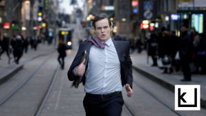 Nestori Syrjälä: Running Man, julkinen teos 2016 - 2017 (Kuvassa näyttelijä Johannes Holopainen) Running man teos