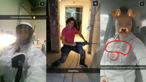 Så här klär sig några av Radio X3M:s lyssnare på jobbet! Tre skärmdumpar från Snapchat på några av Radio X3M:s lyssnare.