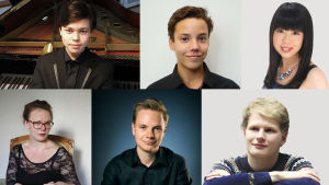 Tampereen pianokilpailun finalistit: Tarmo Peltokoski, Anton Mejias, Ayane Matsuura, Fanny Söderström, Ossi Tanner ja Hannu Alasaarela. Tampereen pianokilpailun finaalien suorissa lähetyksissä torstaina ja perjantaina 4.-5.5.2017 soittavat Tarmo Peltokoski, Anton Mejias, Ayane Matsuura, Fanny Söderström, Ossi Tanner ja Hannu Alasaarela.