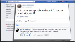 Mikko Viinikainen tillverkar silvervatten och ger råd i en sluten Facebookgrupp. Screenshot från facebook. Mikko Viinikainen tillverkar Lehtola silvers silvervatten i Villmanstrand, han är också medlem i en sluten facebookgrupp som diskuterar kolloidalt silver.