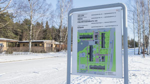 Domstolen ansåg att Hangö stad har gett tillräckligt med detaljer om upphandlingen vid Nova. En skylt med en karta över Nova Servicehus i Hangö