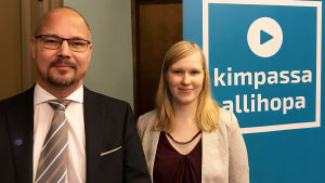 Förändringsdirektör Antti Parpo och Laura Virtanen. Antti Parpo och Laura Virtanen.