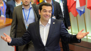 Greklands premiärminister Alexis Tsipras Alexis Tsipras efter EU-toppmötet 7.7.2015.