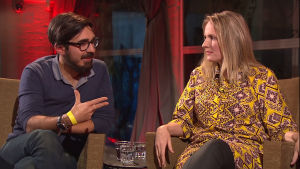Adrian Perera och Sara Razai Författarna Adrian Perera och Sara Razai på Yle Fems litteraturfest
