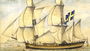 Barkskeppet Fortuna byggt 1792 vid Umeälven. Sjöfartens stora betydelse för Umeå framgår på många ställen i Pehr Stenbergs verk. Han beskriver initierat sina resor på segelfartyg till och från Åbo via Stockholm. Barkskeppet Fortuna byggt 1792 vid Umeälven. Oljemålning utförd i Ancona i Italien 1795. Sjöfartens stora betydelse för Umeå framgår på många ställen i Pehr Stenbergs verk. Han beskriver initierat sina resor på segelfartyg till och från Åbo via Stockholm