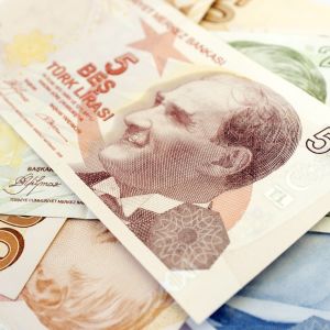 Den turkiska ekonomin har inte försvagats så mycket nu som efter tidigare statskupper i lander. Turkiska lira, sedlar.