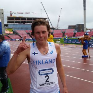 Kevin Lindholm vann 3000 meter i pojkarnas Sverigekamp 2016.