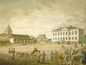 Carl Ludvig Engelin vesivärimaalaus Senaatintorista Carl Ludvig Engelin vesivärimaalaus Senaatintorista