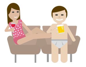 Emoijer som beskriver fenomenet kalsongfylla. Emojer som föreställer kalsongfylla.