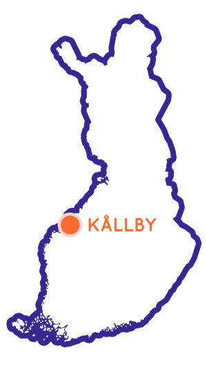 Genom att klicka på kartan kommer du till en Google Maps-karta, där du kan se alla Egenland-resmål. Finlands karta som visar Kållbys position.