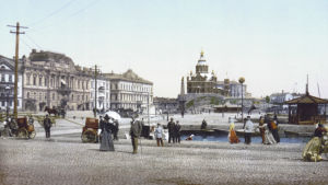 Salutorget i Helsingfors, cirka år 1890. Salutorget i Helsingfors ca 1890.