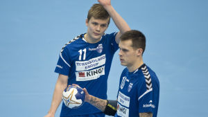 Helander och Rönnberg avgjorde i andra halvlek. Benjamin Helander och Nico Rönnberg.