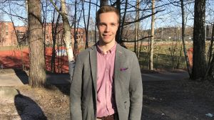 Teknologföreningens styrelseordförande Oscar Björklund. Oscar Björklund.