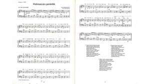 Skannaus Pelimannin penkillä -nuotista
