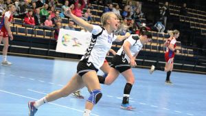 Annika Näräkkä var Dickens bästa målskytt i grundserien med 131 fullträffar. Finland-Slovakien 9.3.2016