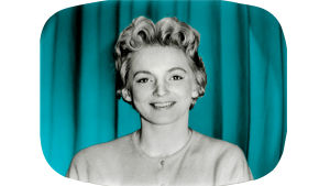 Televisiokuuluttaja Teija Sopanen 1950-luvulla,