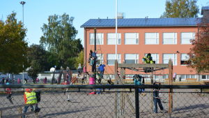 Arkivbild från Kvarnbackens skola i Borgå. Kvarnbackens skola.